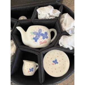 MATTEL Barbie Schylling Porcelain Tea Set Carry Case Tea Set 1992